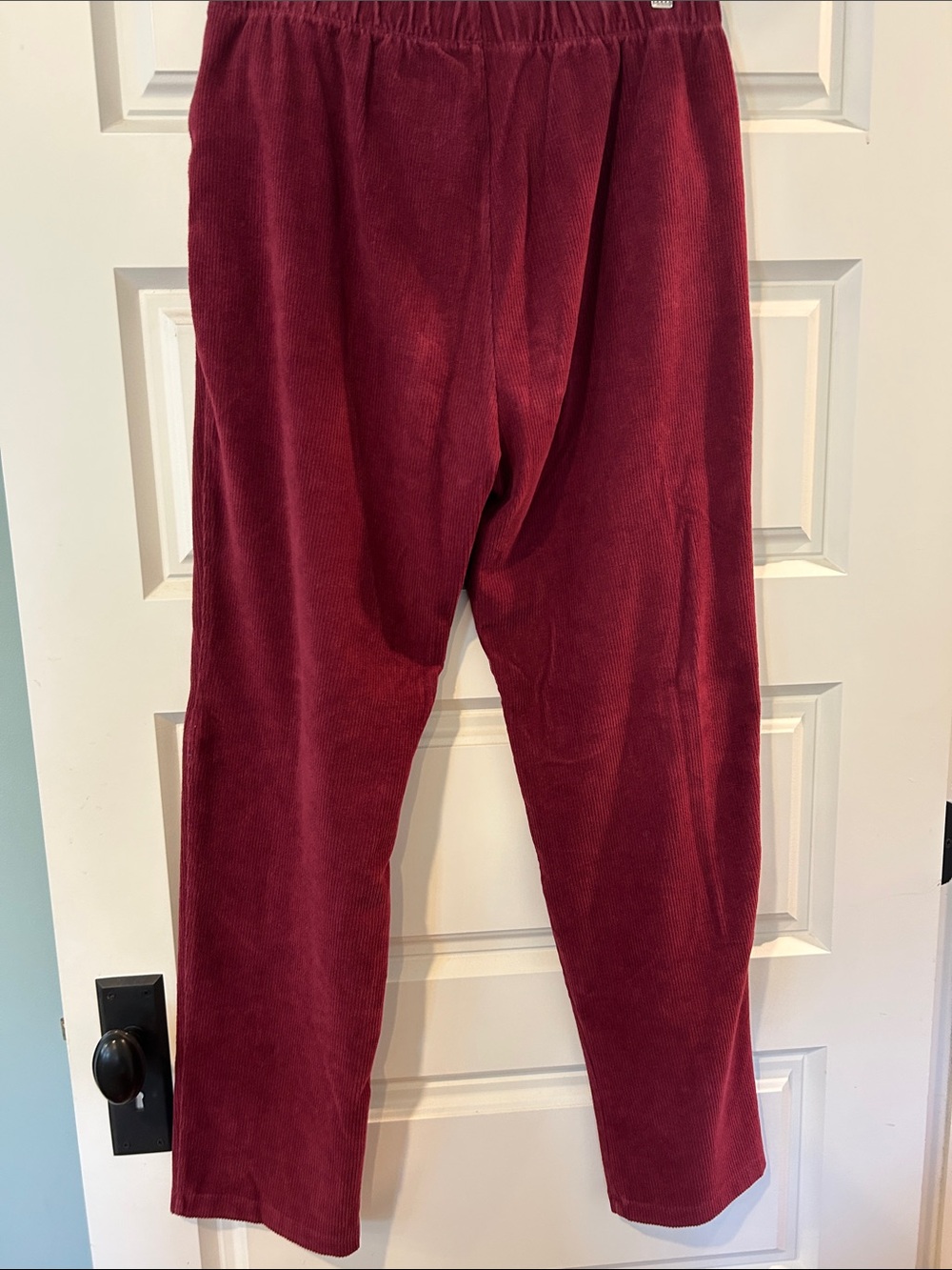 Cozy Lands' End Women's Pull-On Wide-Leg Pants in Deep Wine, Medium - Picture 6 of 8